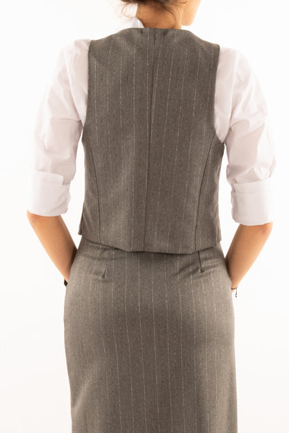 Gilet con filo di lurex Miamata Grigio