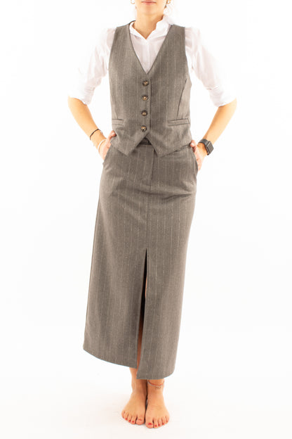 Gilet con filo di lurex Miamata Grigio