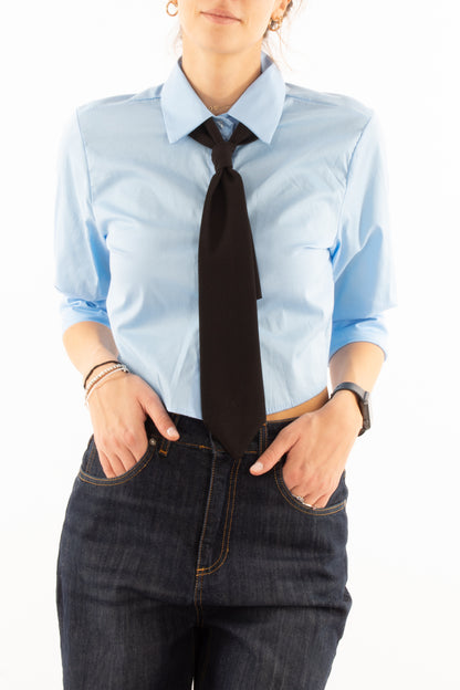 Camicia corta con cravatta Miamata - Celeste