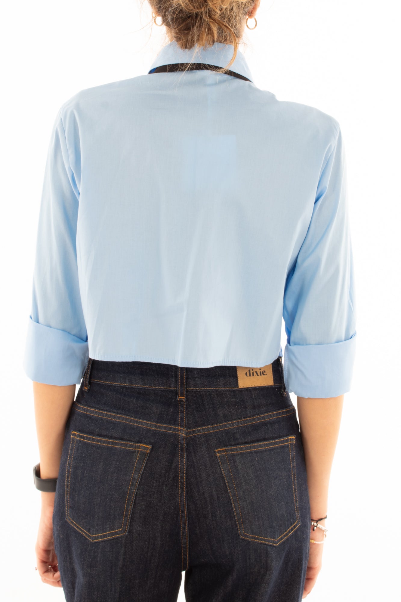 Camicia corta con cravatta Miamata - Celeste