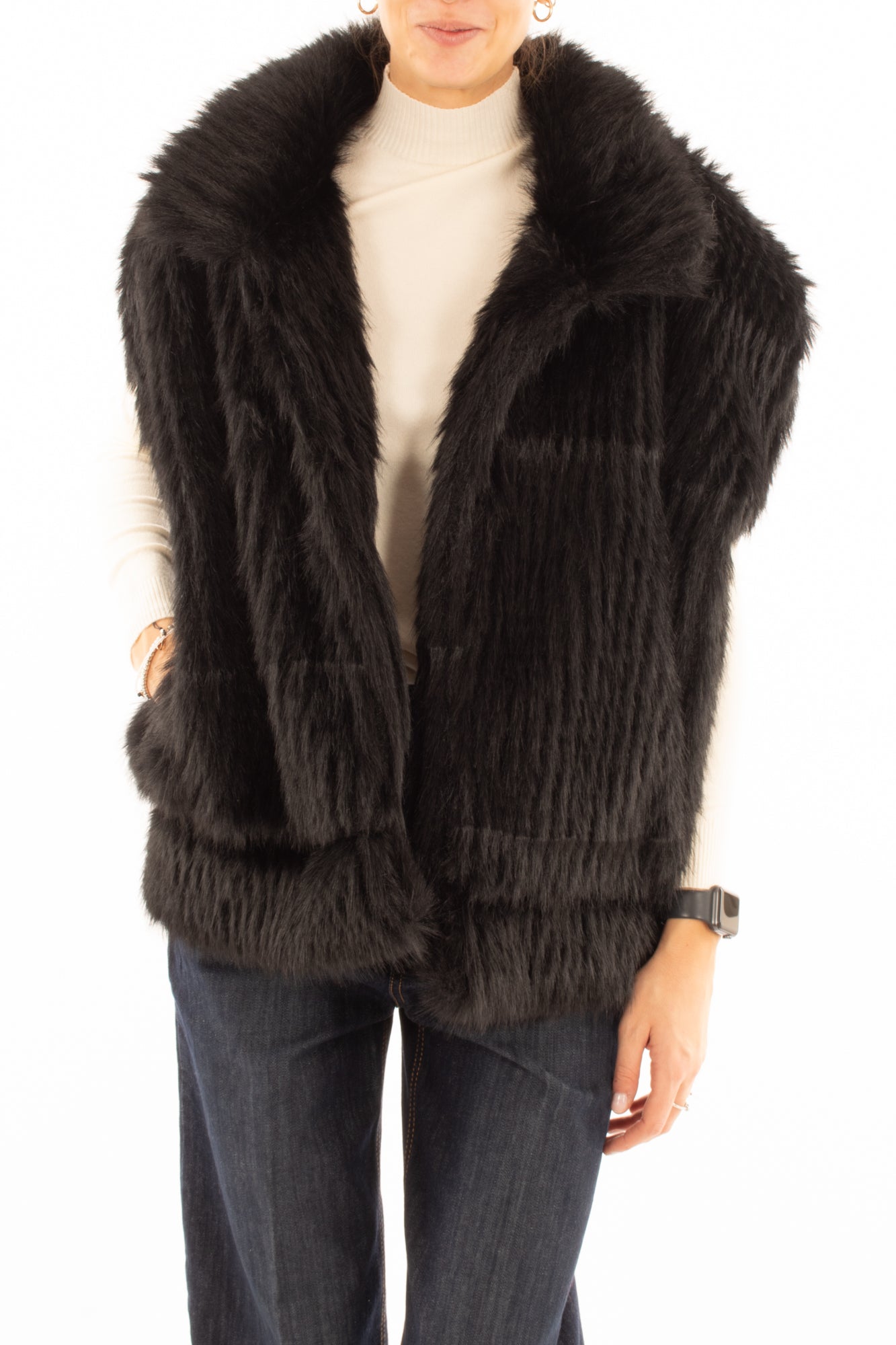 Gilet di ecopelliccia  Miamata - Nero