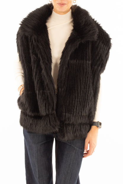 Gilet di ecopelliccia  Miamata - Nero