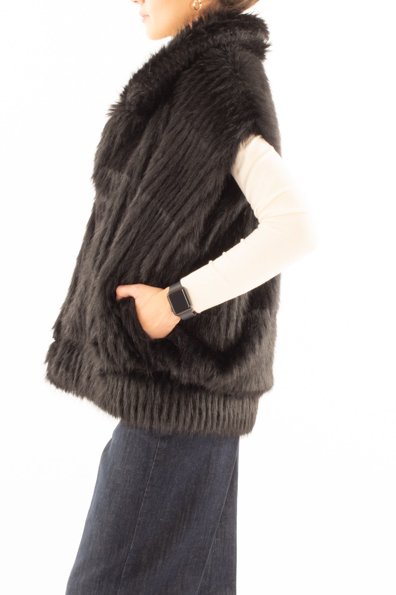 Gilet di ecopelliccia  Miamata - Nero