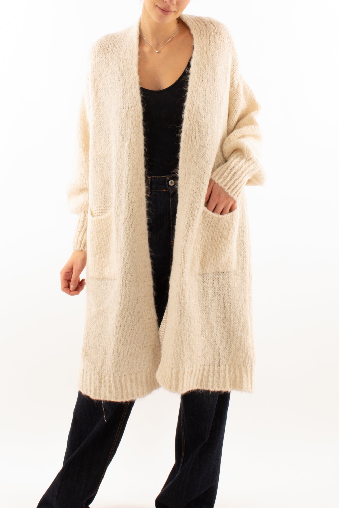 Crdigan lungo misto mohair Miamata - Burro