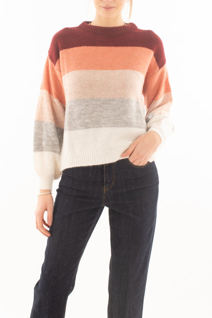 Maglione rigato da Donna Miamata - Rosa