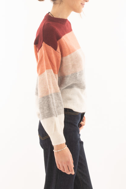 Maglione rigato da Donna Miamata - Rosa