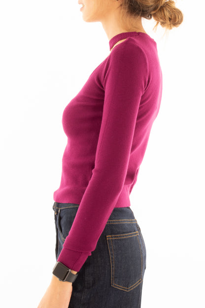 Maglia scollo madonna Miamata - Malva