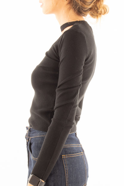 Maglia scollo madonna Miamata - Nero