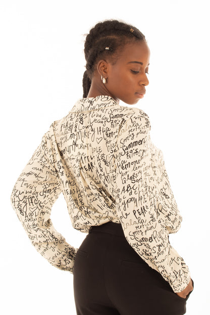 Camicia con scritte in Viscosa Miamata - Nero