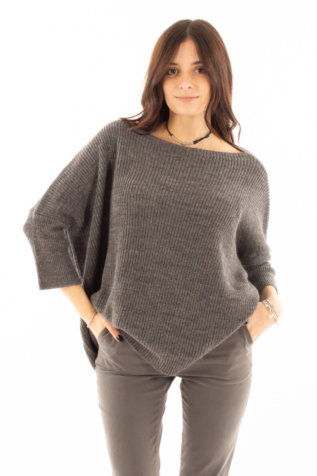 Maglione taglio dritto Motel - Grigio