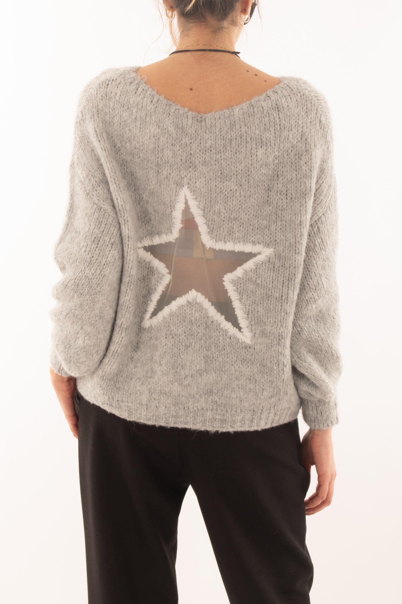 Maglione con stella Motel - Grigio