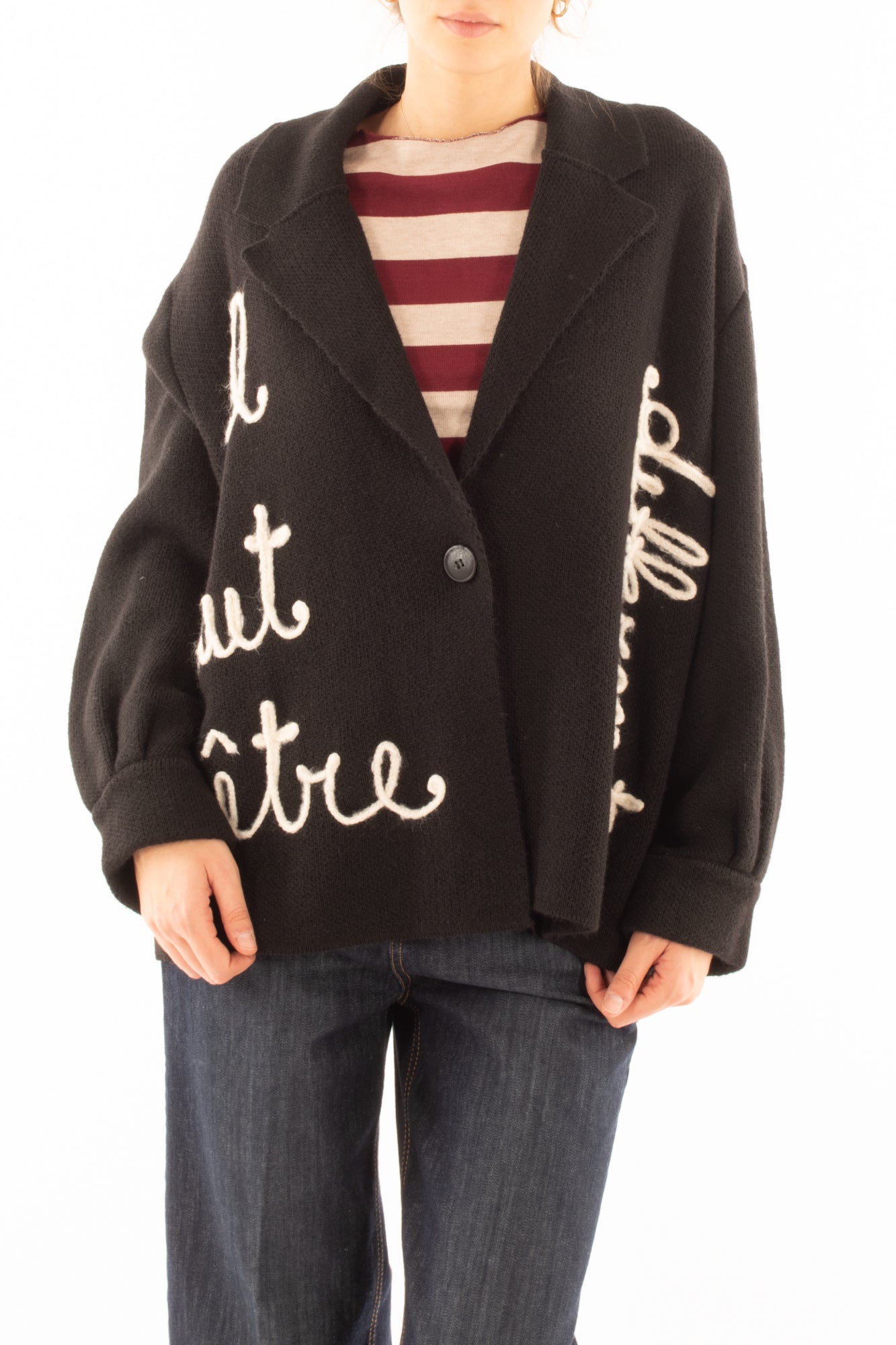 Maglione a giacca Motel - Nero