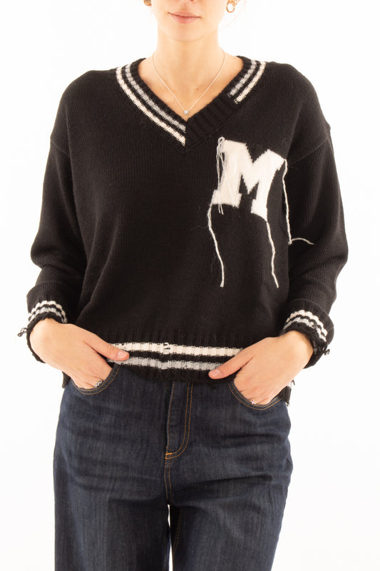 Maglione college Motel - Nero