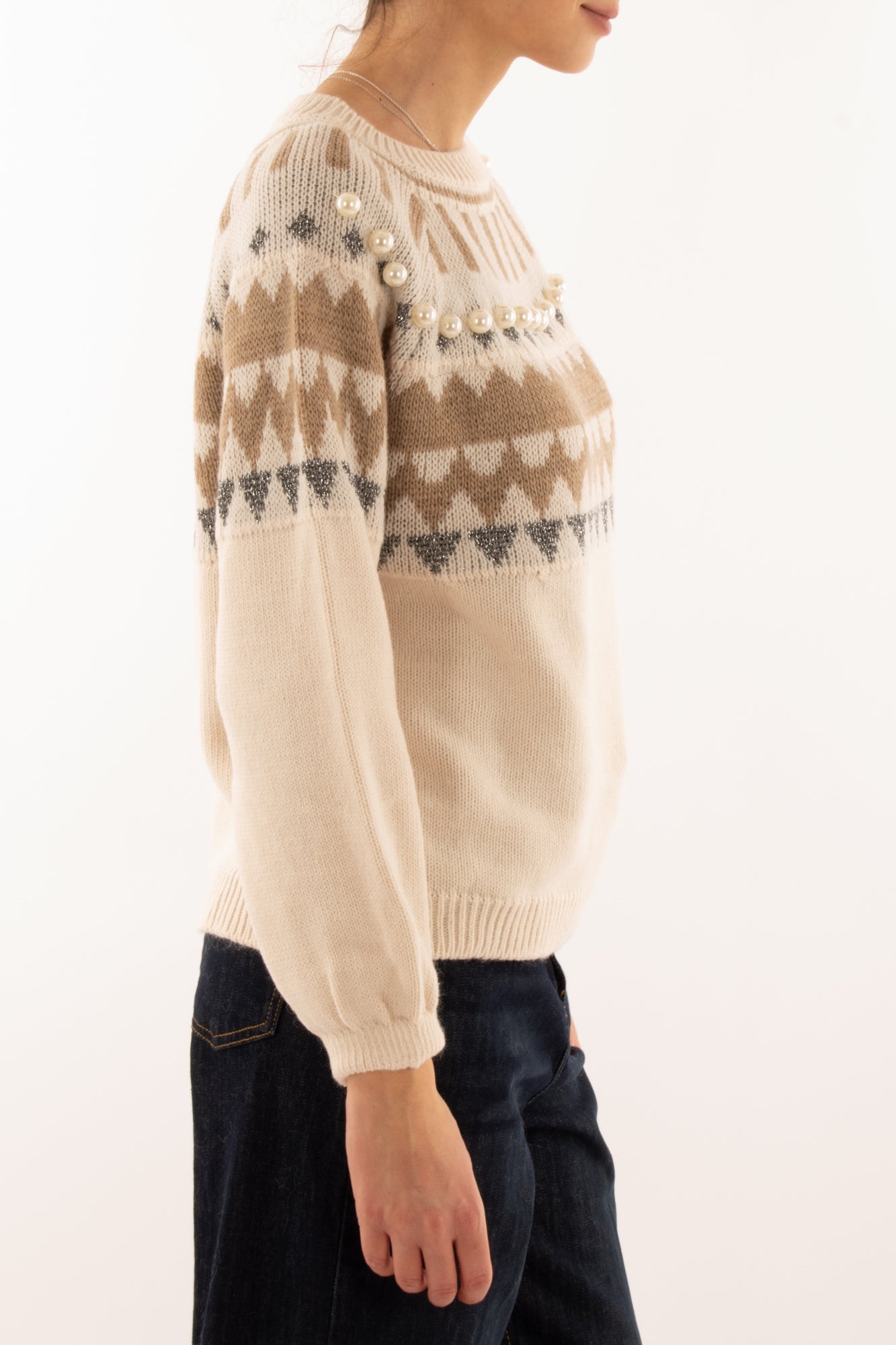 Maglione con perle misto lana Motel - Pasta