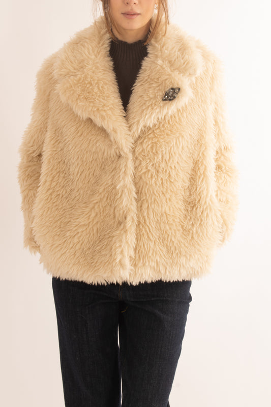 Pelliccia ecologica da donna Motel - Latte