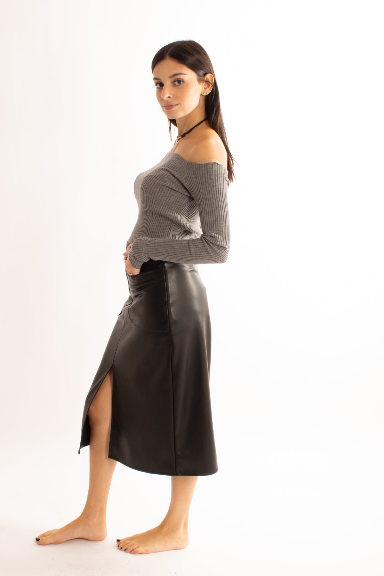 Gonna longhette eco Motel - Nero