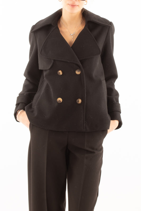 Giaccone a trapezio Motel - Nero