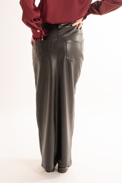 Gonna lunga ecopelle Motel - Nero