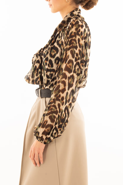 Gonna ecopelle 3/4 con finto spacco Motel - Pergamena