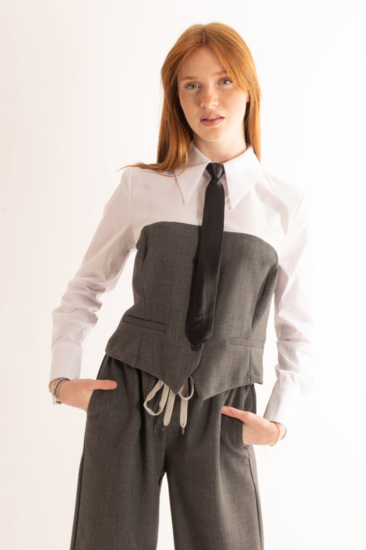 Camicia con gilet Motel - Grigio
