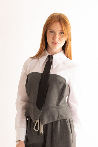 Camicia con gilet Motel - Grigio