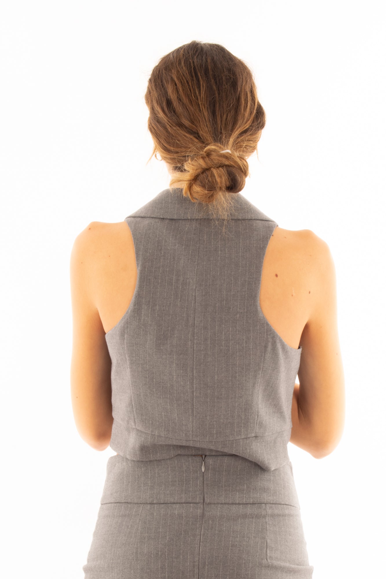 Gilet gessato Motel - Grigio