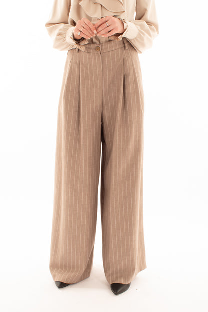 Pantalone gessato Motel - Tortora