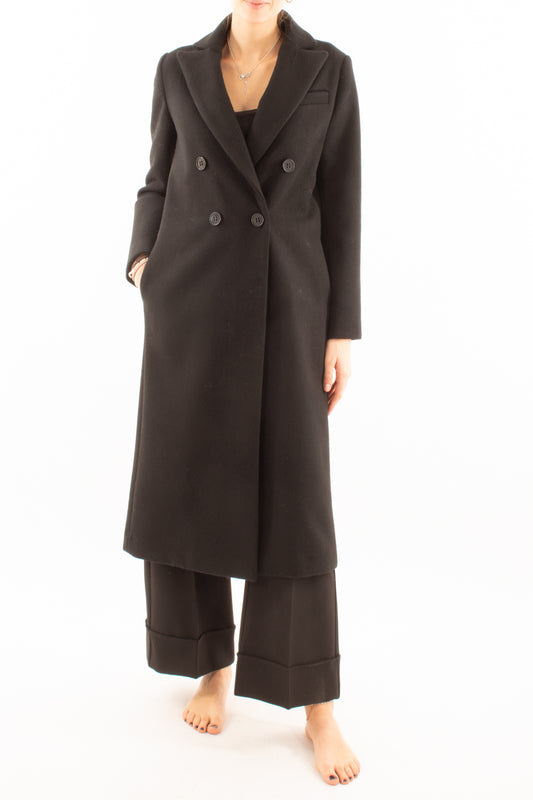 Cappotto doppi petto lungo Motel - Nero