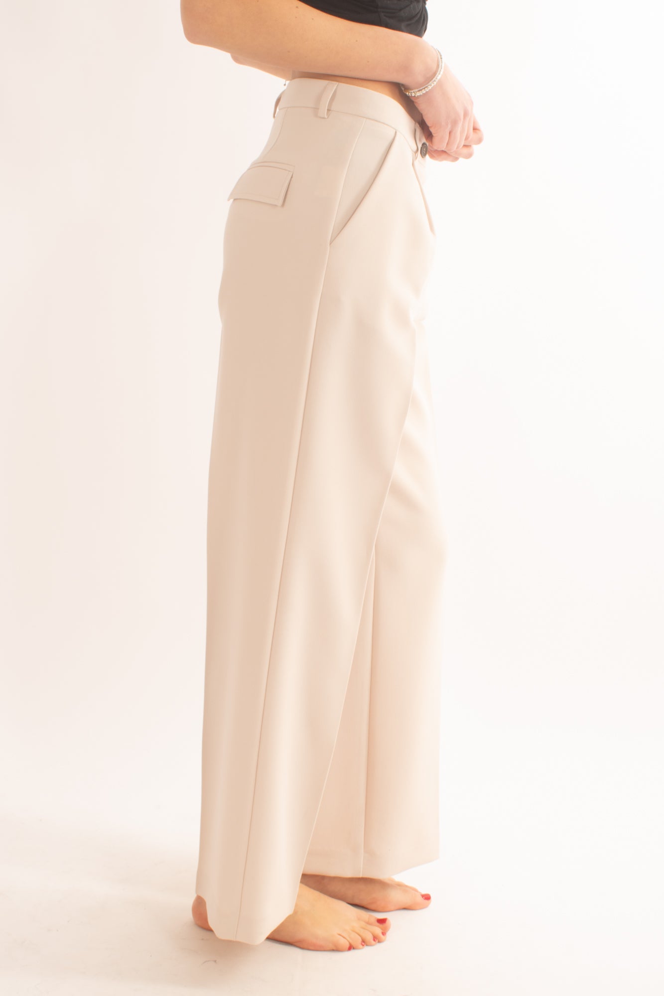 Pantalone a palazzo da donna Motel - Panna