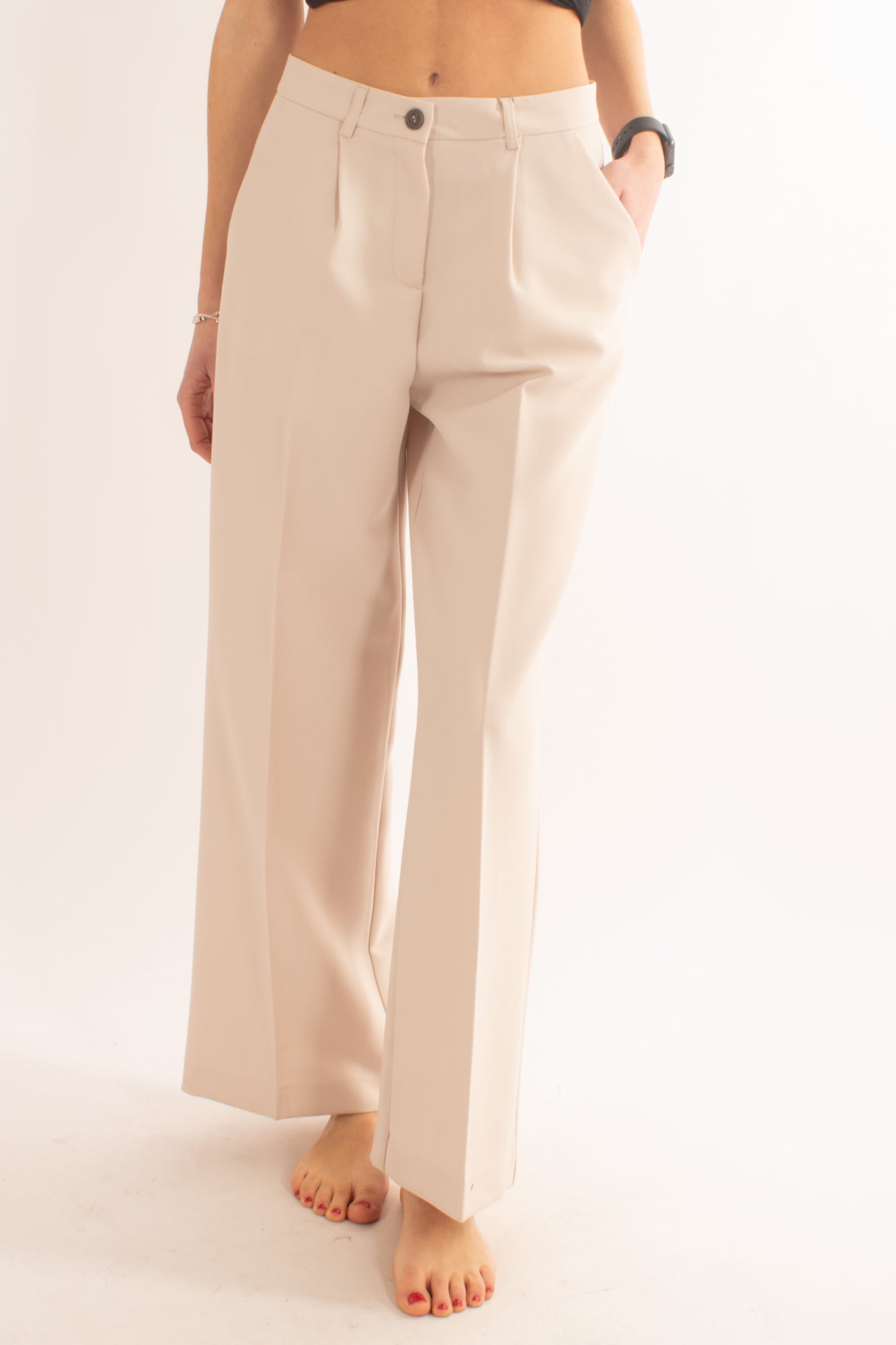 Pantalone a palazzo da donna Motel - Panna