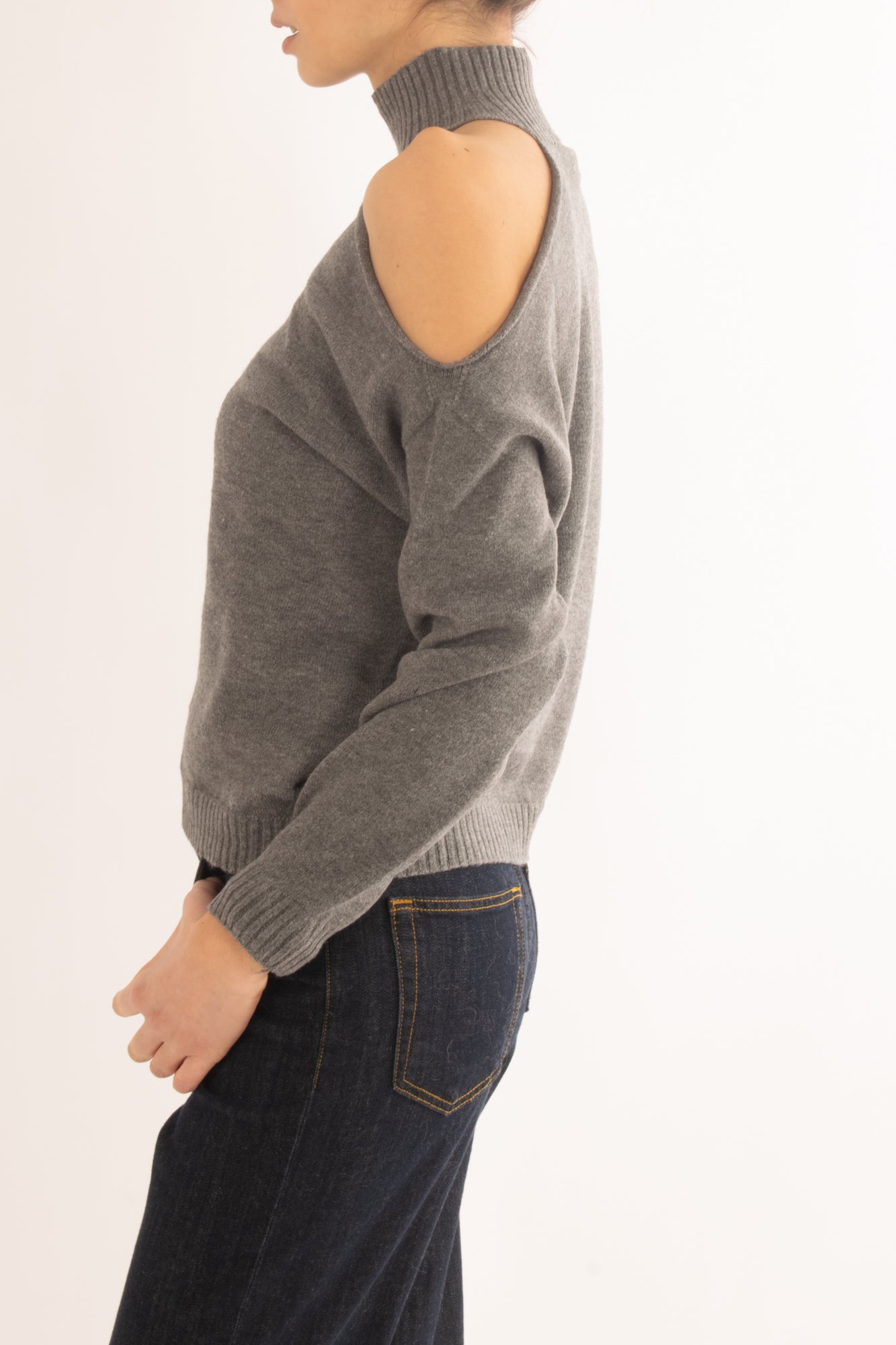 Maglia con foro sulla spalla da Donna -Motel - Grigio