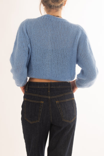 Cardigan bottoni gioiello Misto cashemere Motel - Azzurro