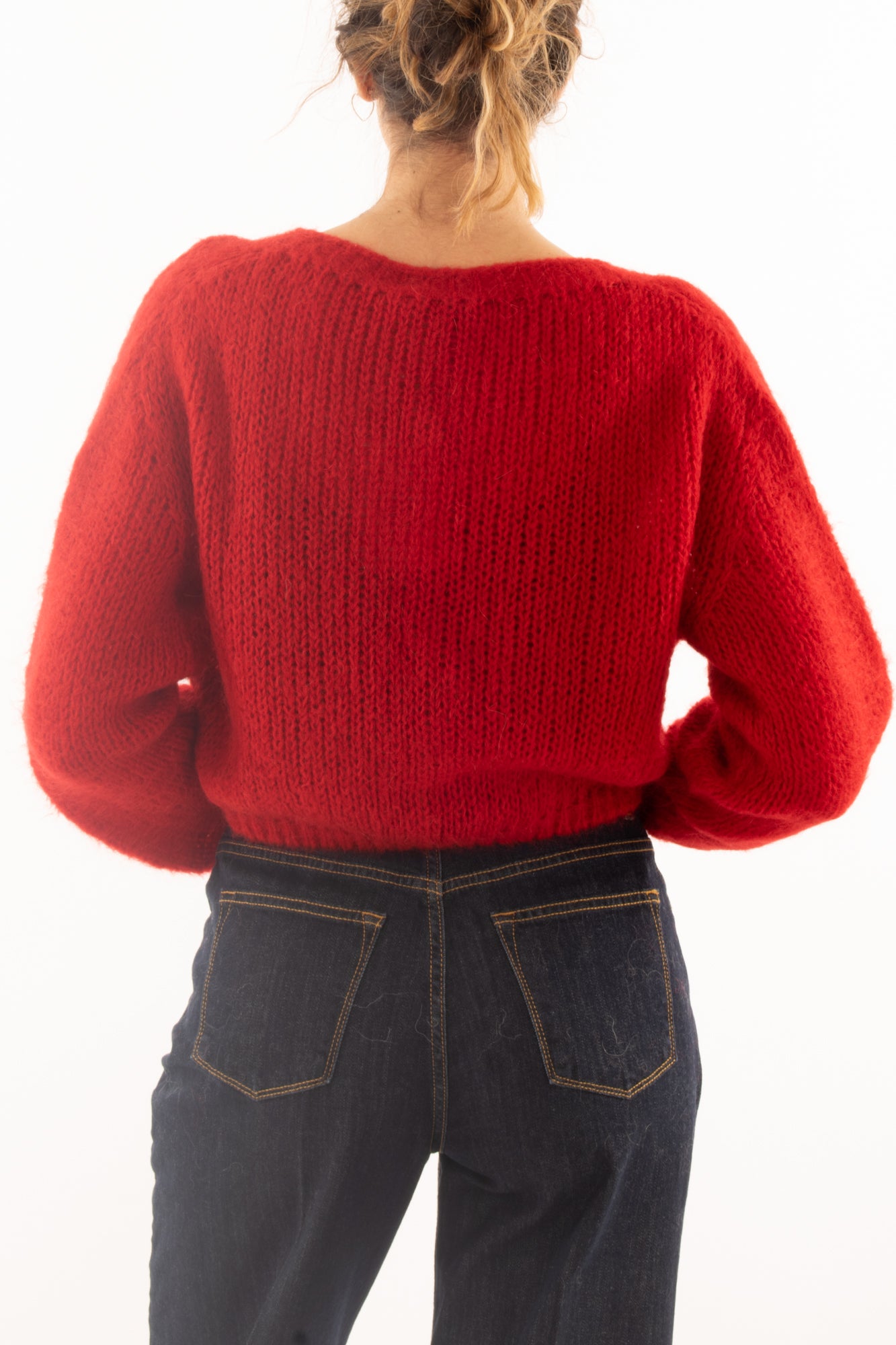 Cardigan bottoni gioiello Misto cashemere Motel - Rosso