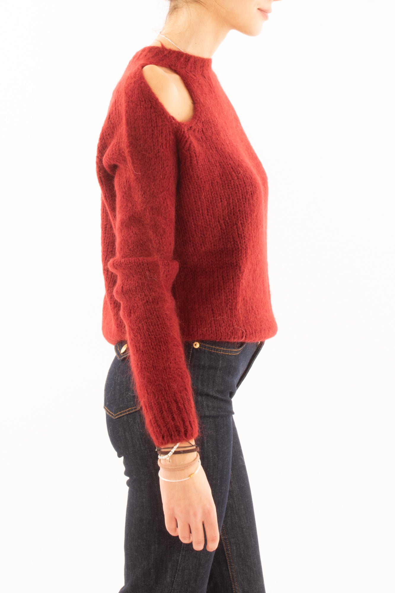Maglione con buchi misto mohair Motel - Vinaccia