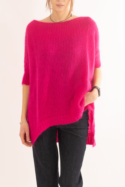 Maglione misto mohair da Donna lungo Motel - Fuxia