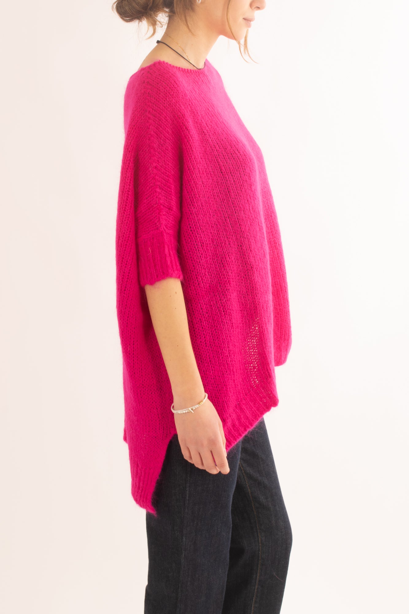 Maglione misto mohair da Donna lungo Motel - Fuxia