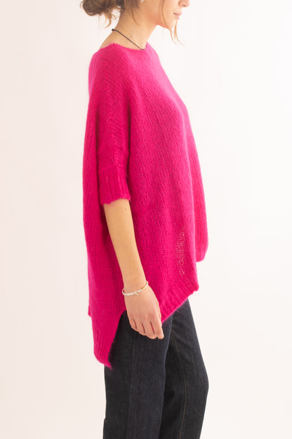 Maglione misto mohair da Donna lungo Motel - Fuxia