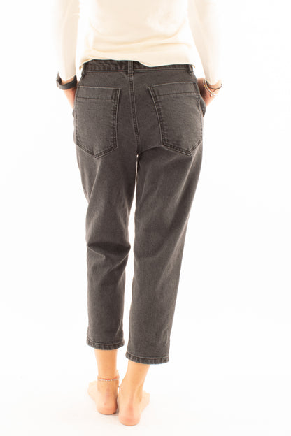 Jeans con bottoni gioiello Motel- Nero