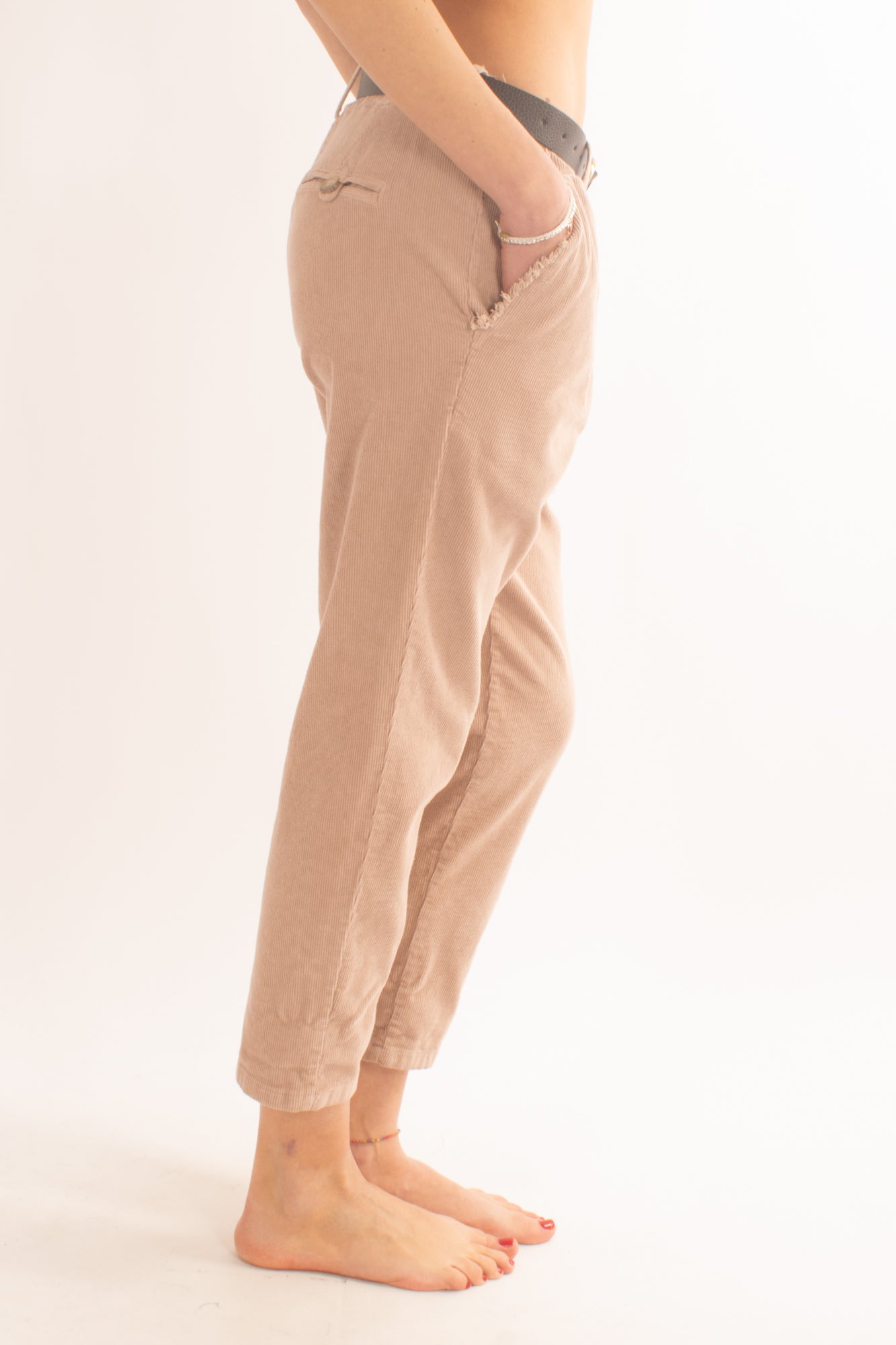 Pantalone di velluto Motel - Cipria