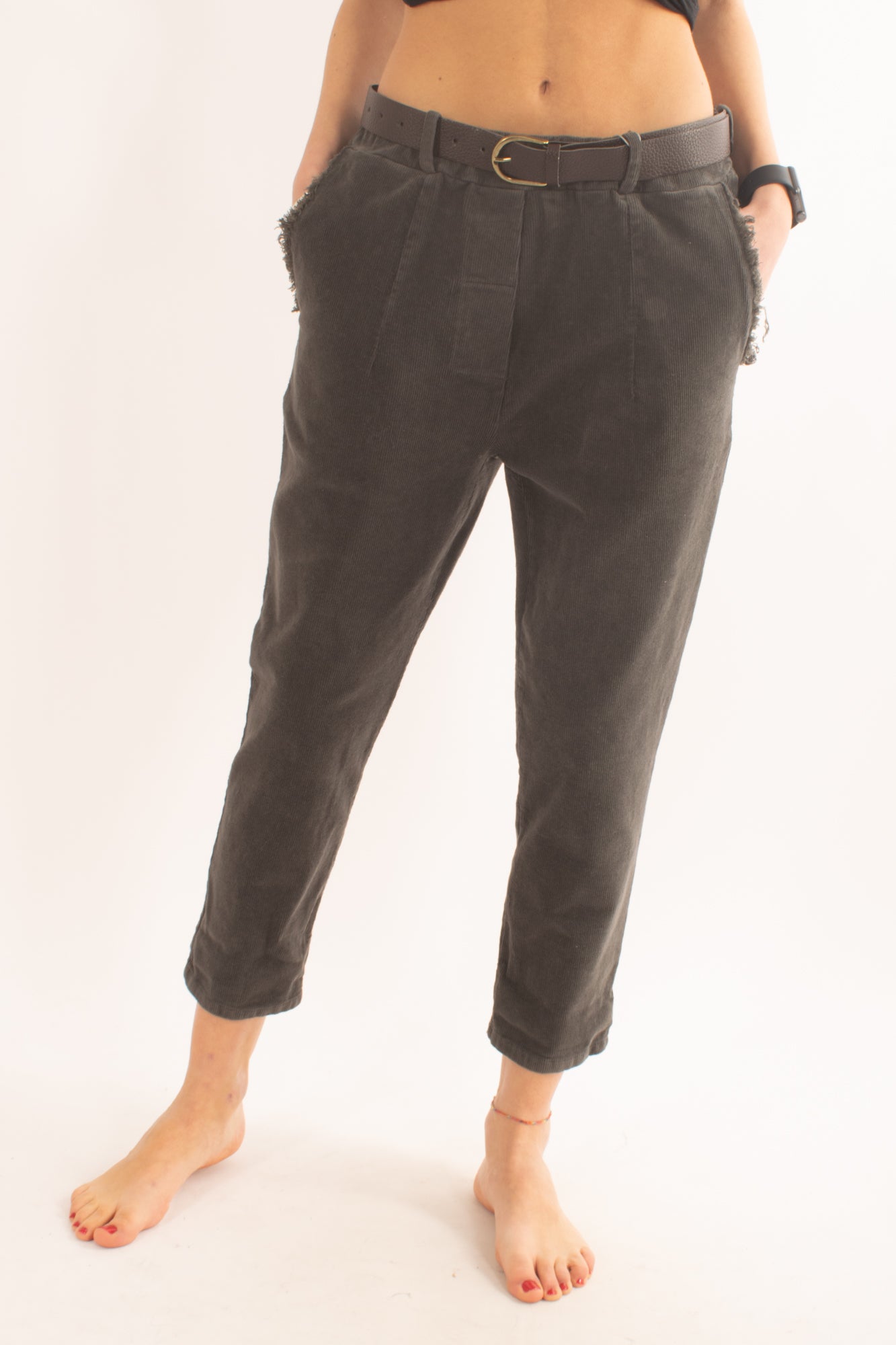 Pantalone di velluto Motel - Grigio