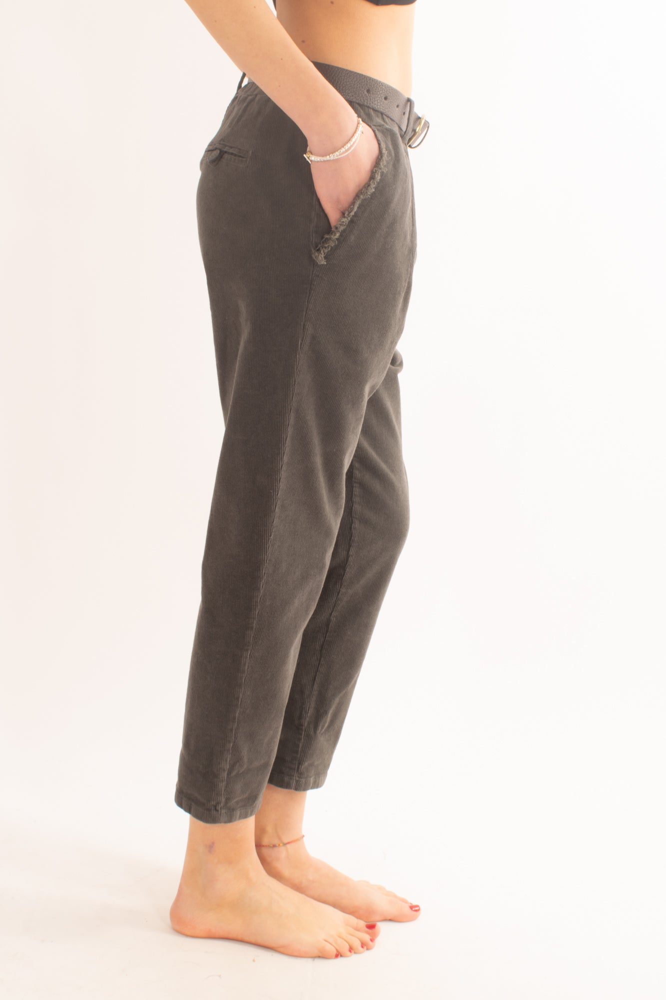 Pantalone di velluto Motel - Grigio