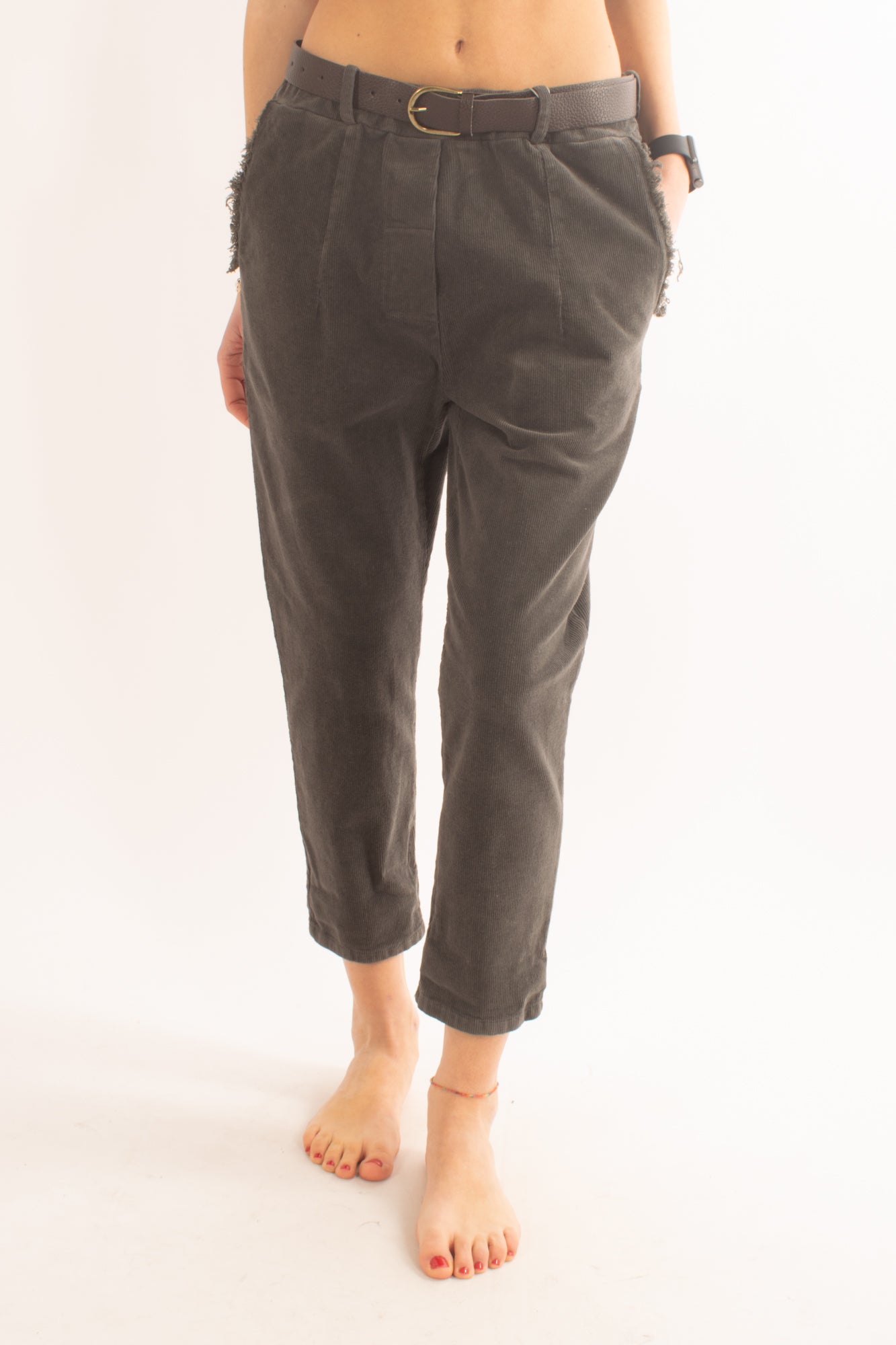 Pantalone di velluto Motel - Grigio