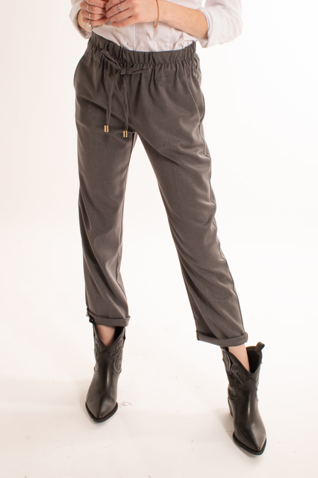 Pantalone con elastico Motel - Grigio