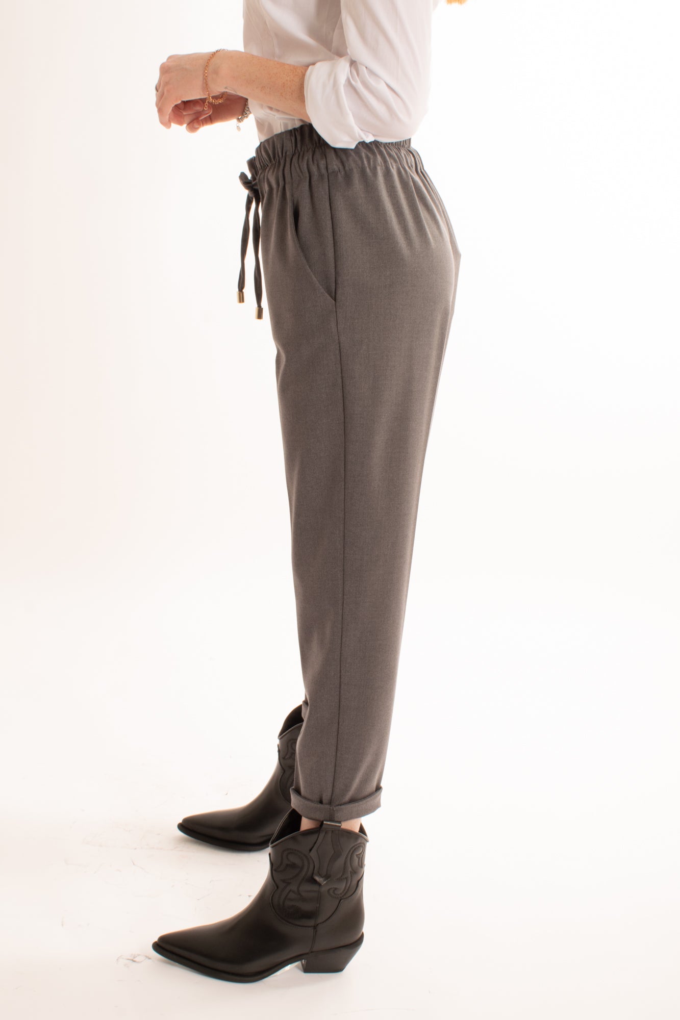 Pantalone con elastico Motel - Grigio