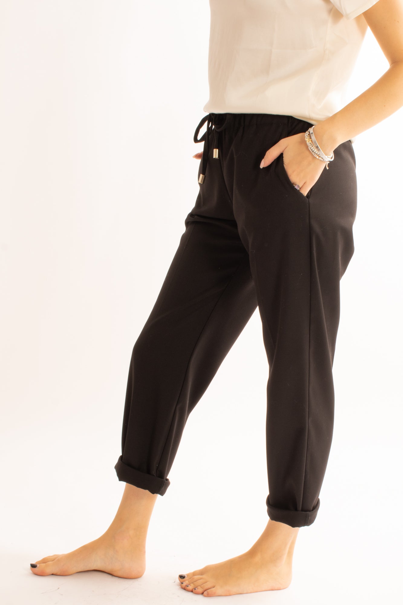 Pantalone con elastico Motel - Nero