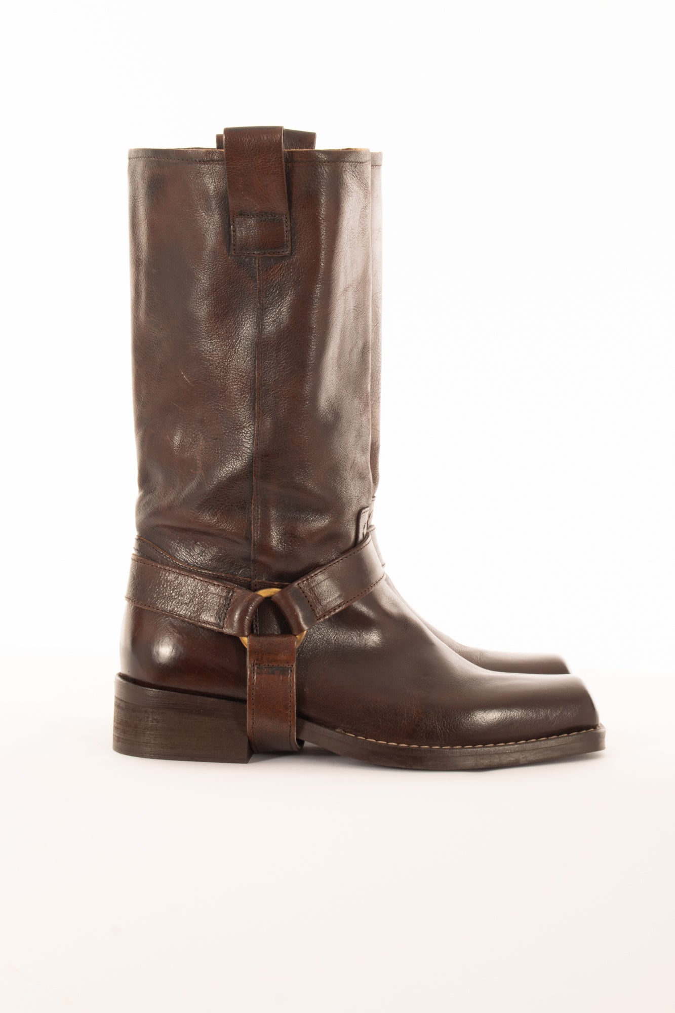 Stivale punta quadra Ovye' - Marrone