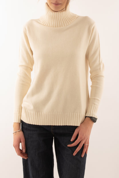 Maglione con collone da donna Susy mix - Panna