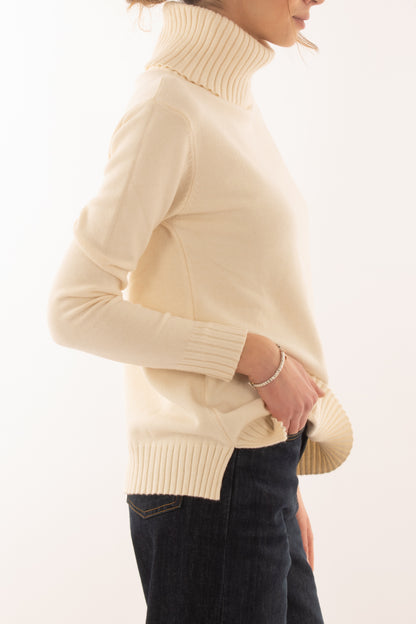 Maglione con collone da donna Susy mix - Panna