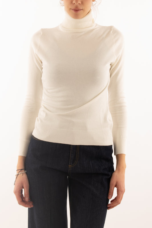 Maglione dolcevita Susy mix - Panna