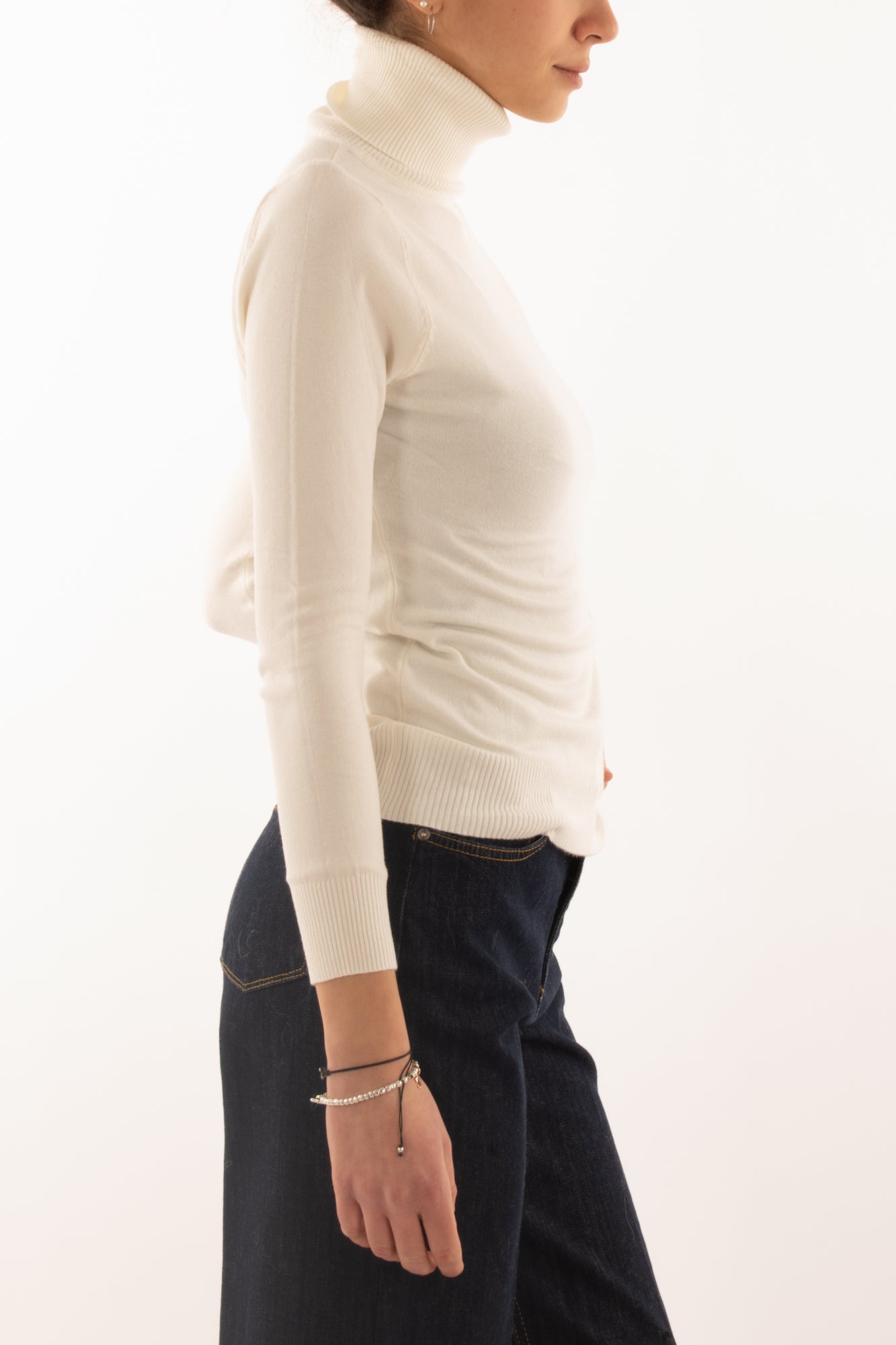 Maglione dolcevita Susy mix - Panna